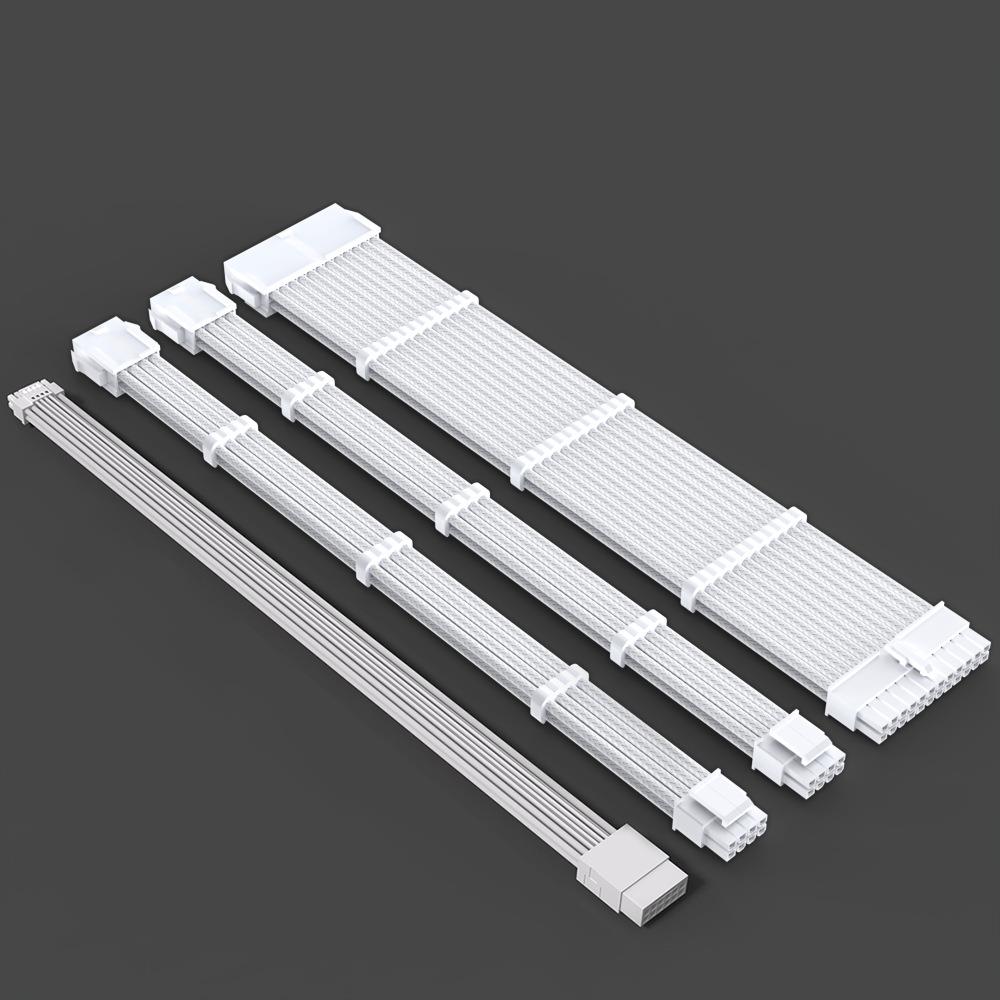 4条装尼龙编织网主板24PINCPU8PIN显卡16PIN30cm电脑延长线