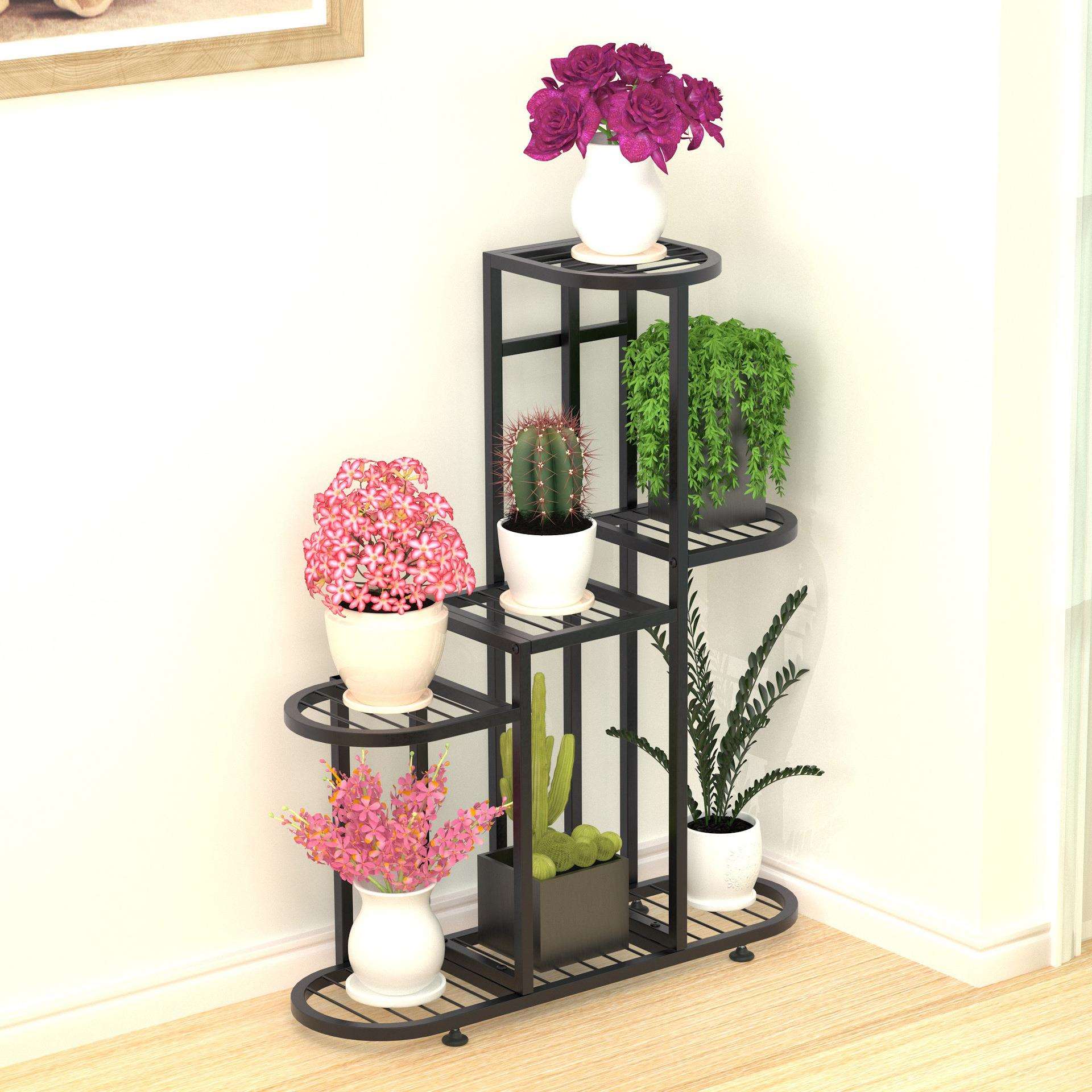 多层铁艺绿萝植物摆放花盆架、客厅角落阳台露台、植物摆放层架