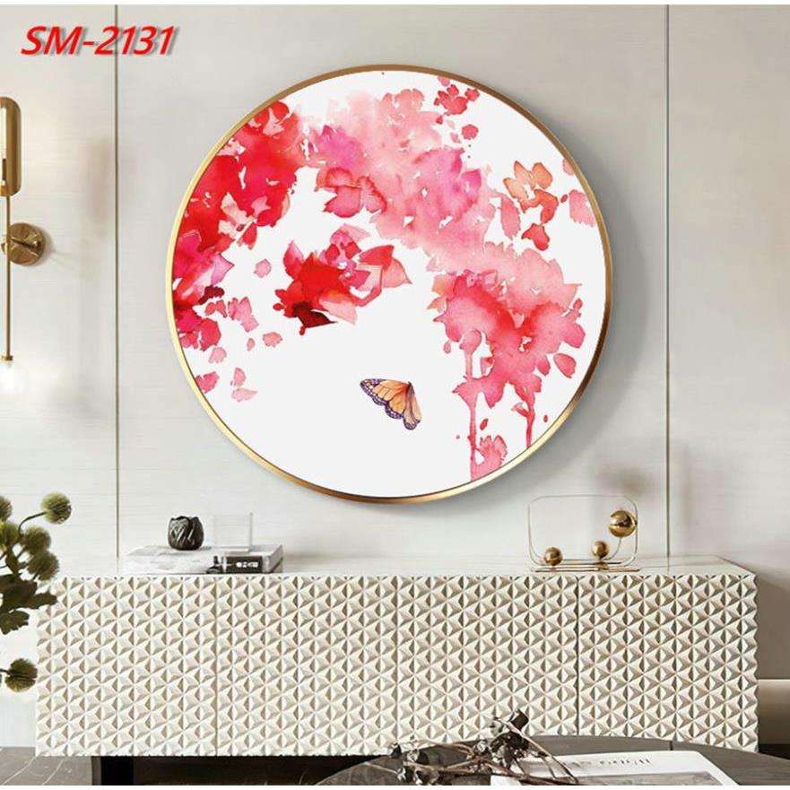 新中式圆形装饰画玄关餐厅挂画客厅酒柜上方挂画图片
