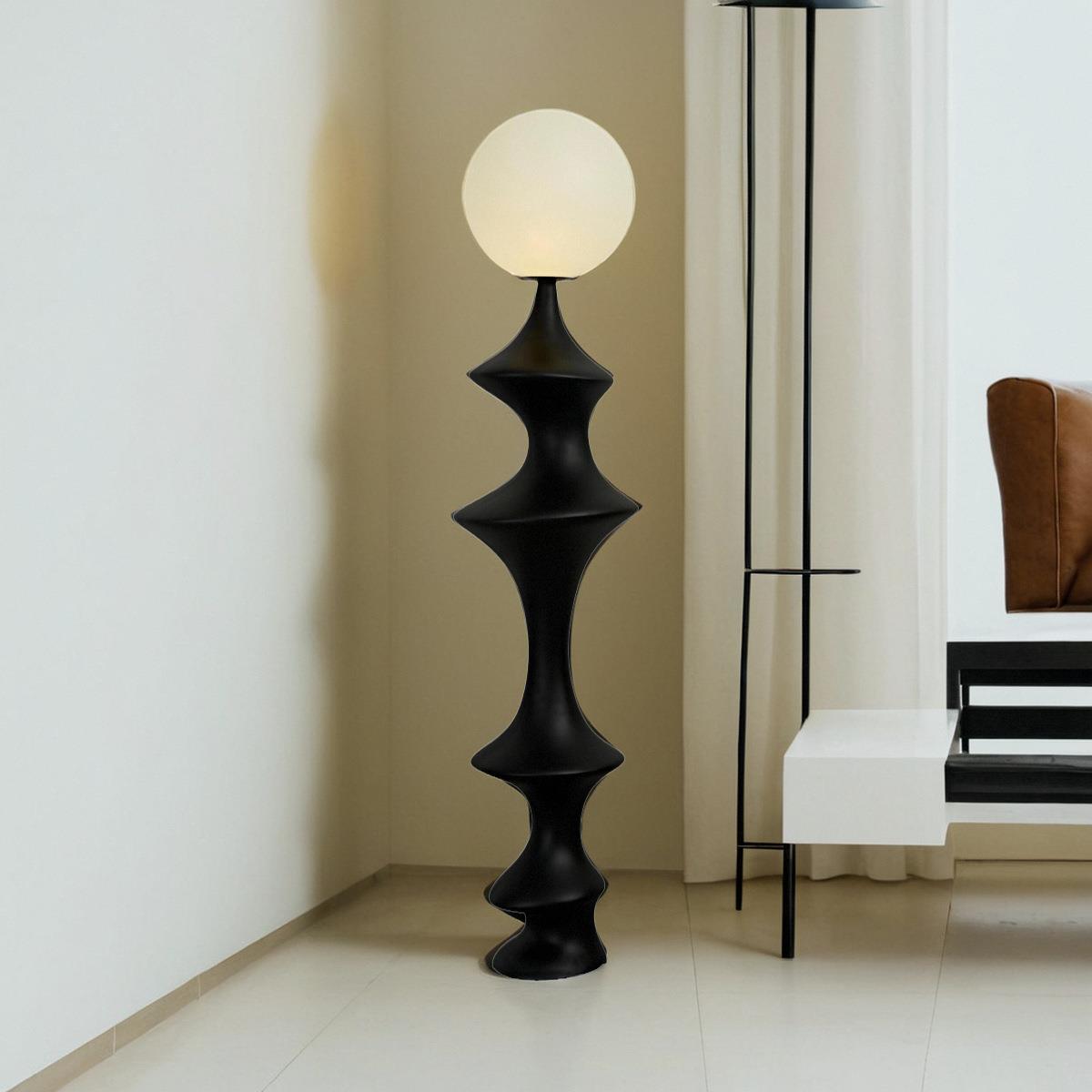 中古风艺术落地灯北欧简约奶油风客厅沙发旁展厅设计师款摆件灯具