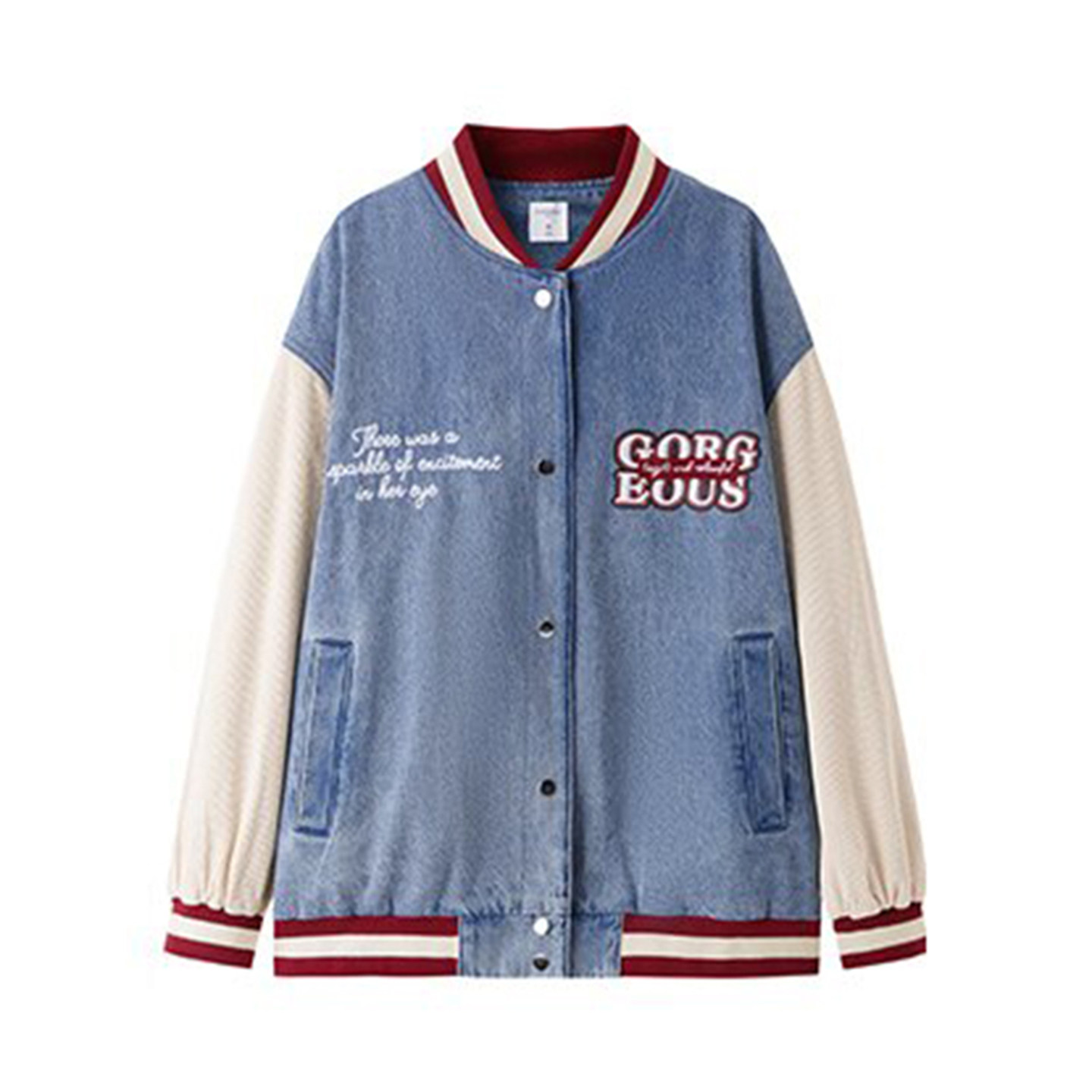 太系列剪标女装春季新款时尚宽松拼色棒球服外套MZ3311/8-41