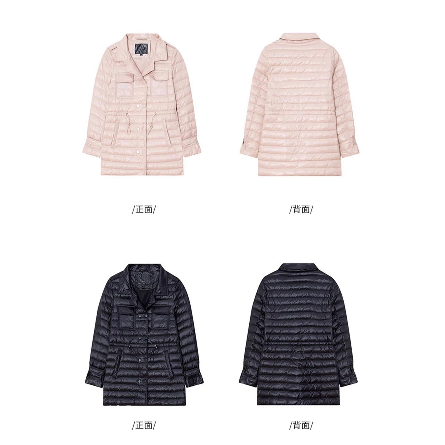 专柜价1739【语】剪标简约收腰翻领修身短款羽绒服30019/文-142