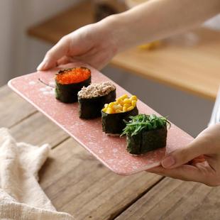 凉菜盘子碟子创意陶瓷蛋糕点釉下彩西餐家用餐具 长方形寿司盘日式