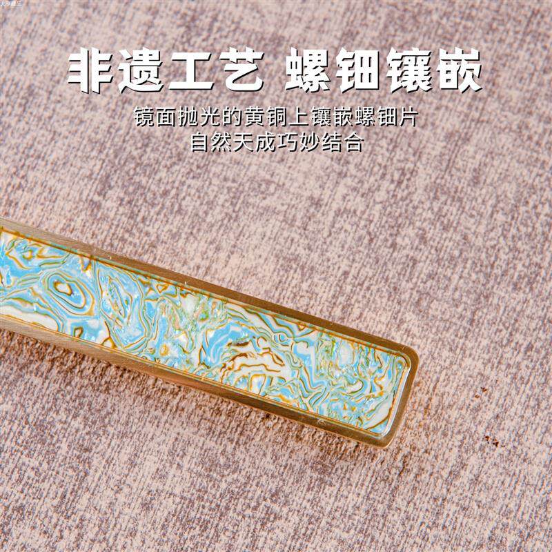 复古非遗螺钿铜香插家用室内香托熏香炉线香插茶道卧香盒中式简约