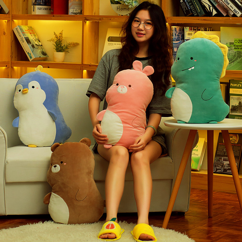 卡通伊森恐龙企鹅异形抱枕女生儿童礼物沙发椅子靠垫毛绒玩具