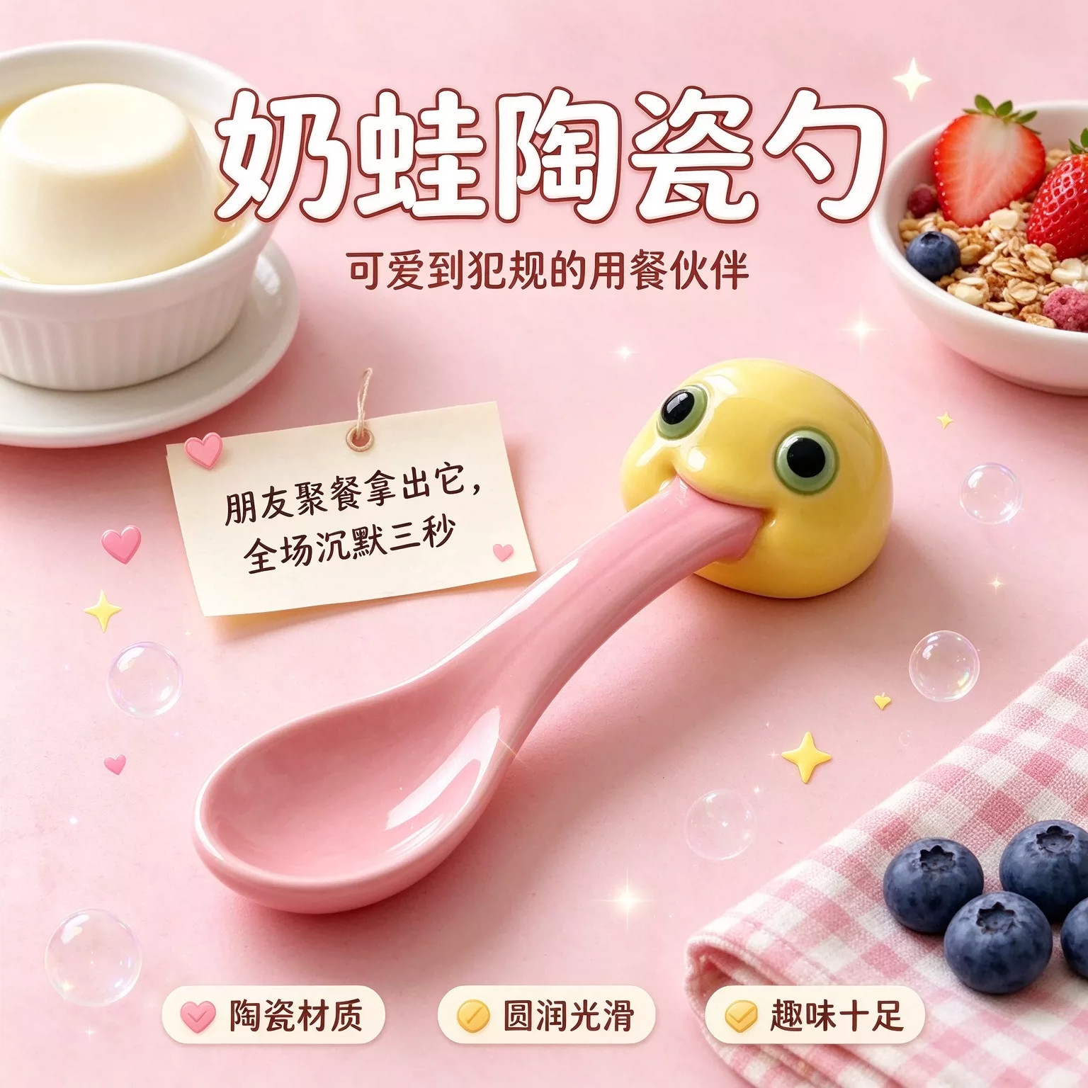 网红爆款奶蛙勺子搞怪