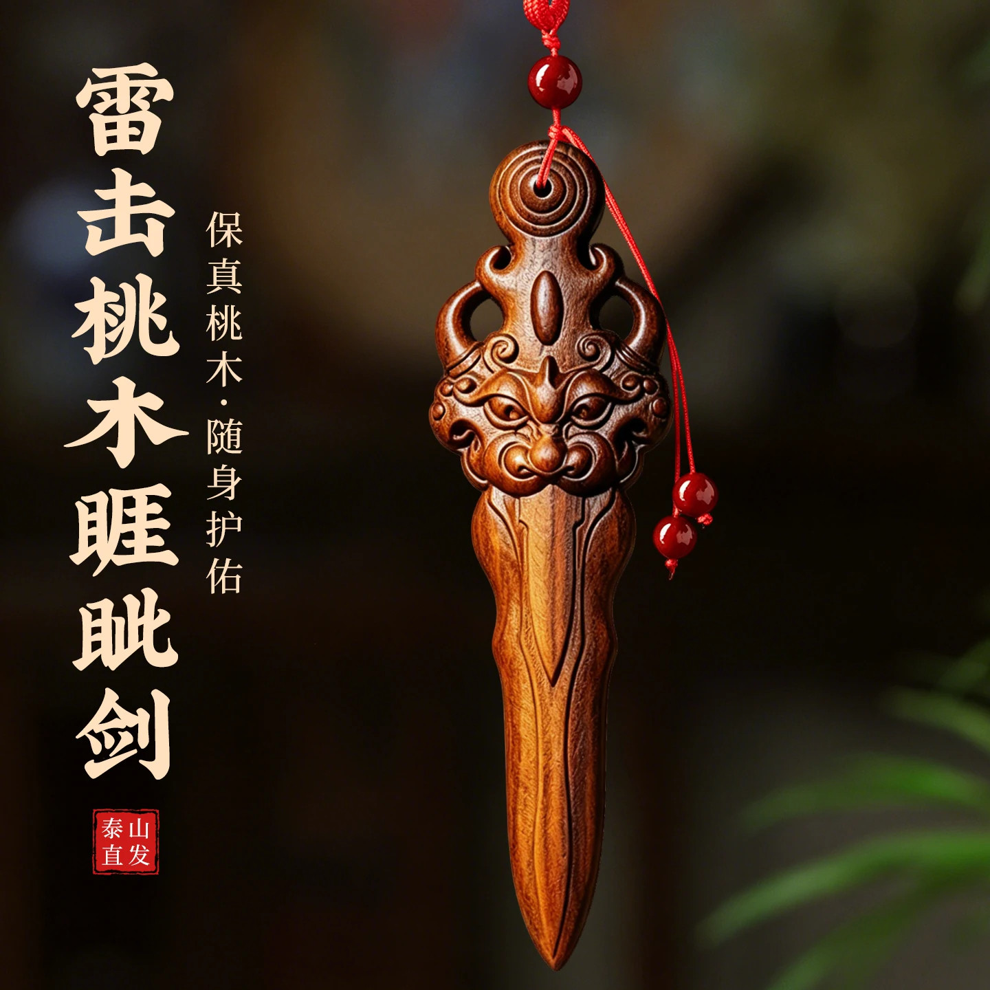 天然雷击桃木剑睚眦剑随身
