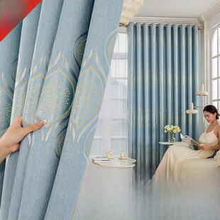 阳台遮阳帘防晒隔热全遮光窗帘出租房办公室宿舍客厅卧室简易布帘