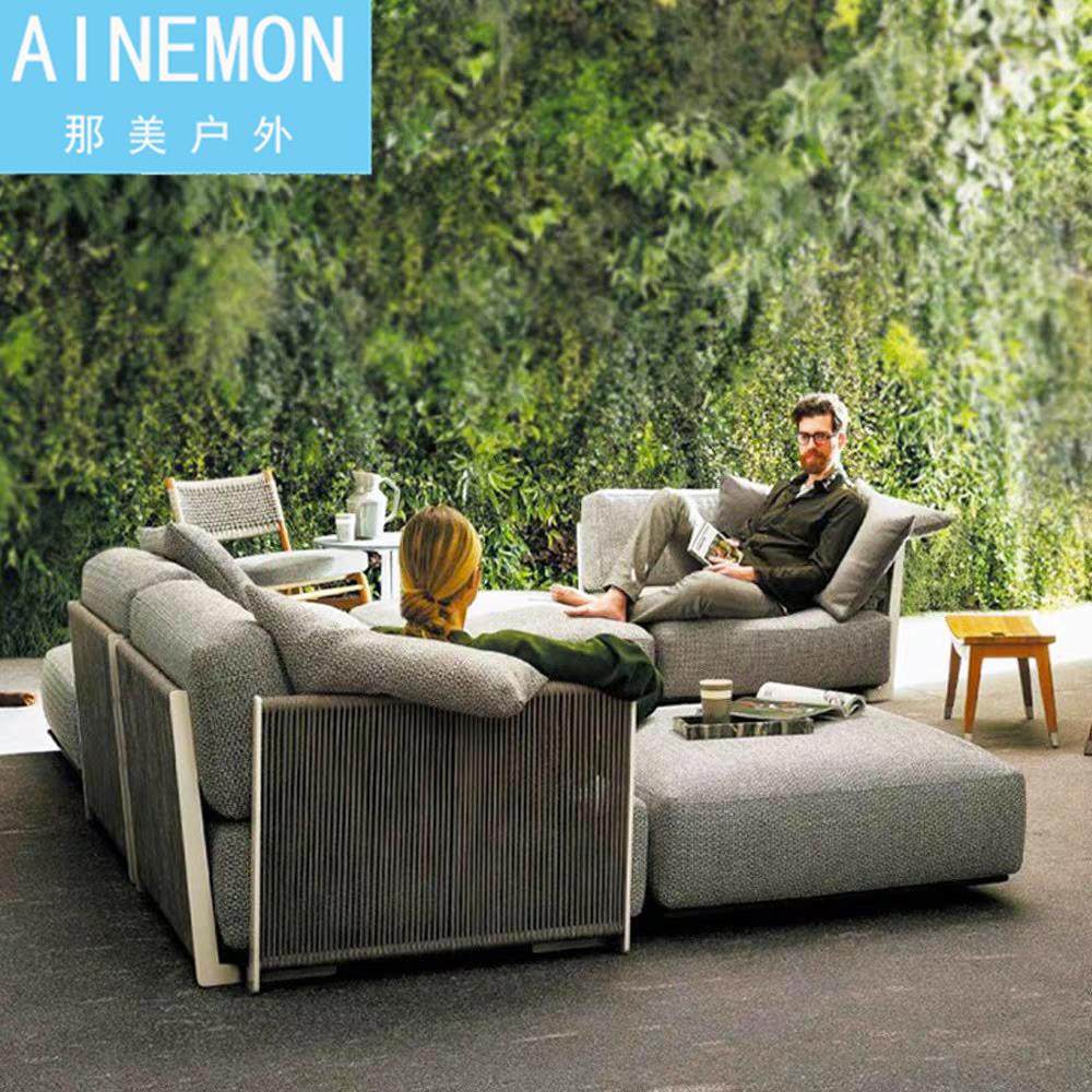 户外沙发组合庭院别墅绳编藤椅休闲设计师样品屋展示中心沙发防水,住宅家具,户外沙发,淘宝优惠券,粉丝福利购,淘宝优惠卷