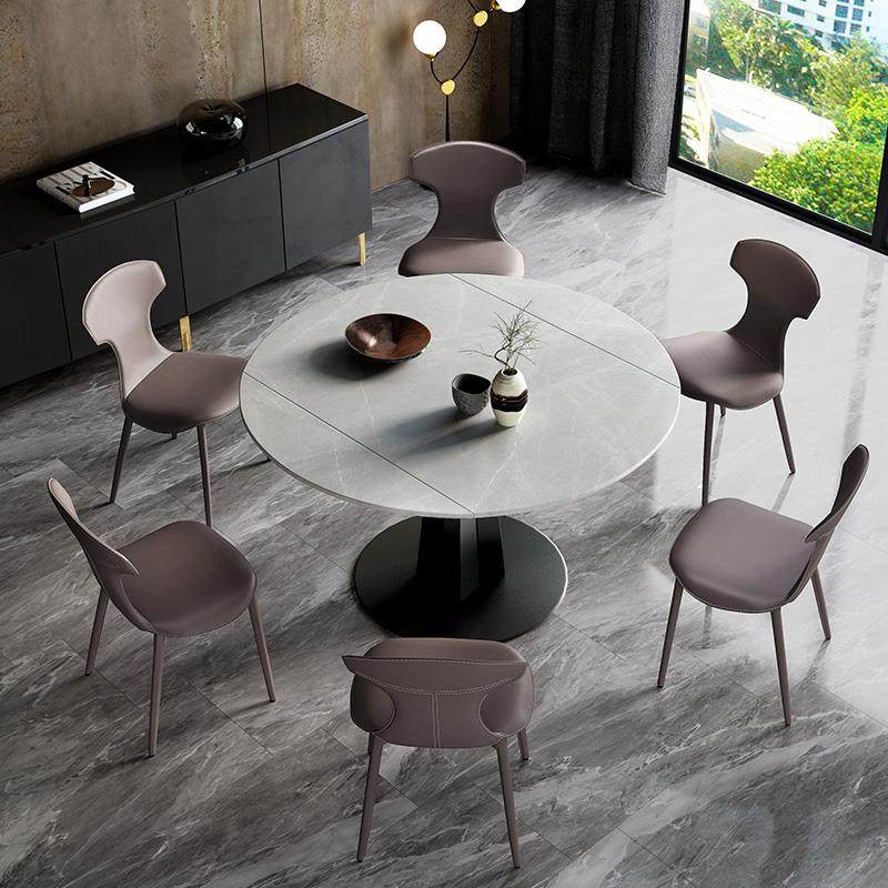 HEDUEN意式真皮马鞍皮餐椅 现代简约轻奢高级感意大利设计师椅子