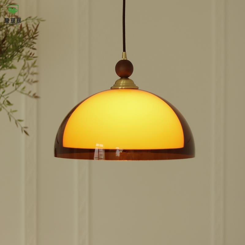 日式侘寂风中古实木南洋风餐厅吊灯法式复古设计师岛台饭厅吧台灯