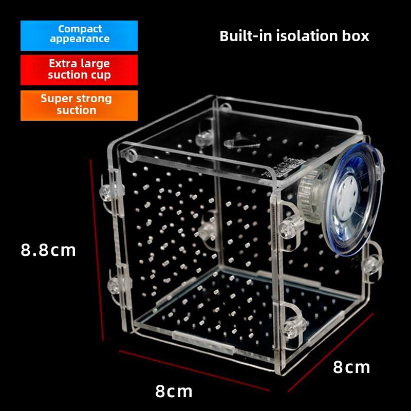 小型内置隔离箱幼鱼保护鱼缸产卵室亚克力斗鱼孵化箱孔雀鱼繁殖箱