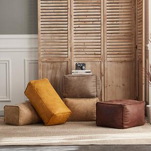 沙发脚踏凳北欧小户型客厅轻奢换鞋凳长方形茶几放脚凳子布艺矮凳