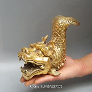 铜龙鱼 纯铜鸱吻年年有鱼 鸱吻鱼螭吻家居客厅工艺品装饰铜器