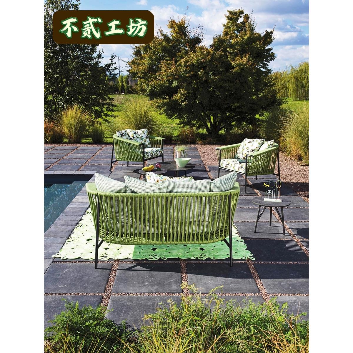 户外藤编沙发庭院花园别墅露台休闲家具防水防晒北欧室外茶几组合