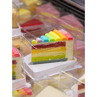 千层蛋糕盒切块包装盒三角形加高正方盒草莓季加厚防雾西点包装盒