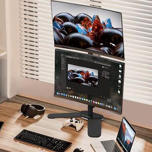 液晶显示器支架多屏360度旋转上下双萤幕电脑架拼接17-32寸支尔成