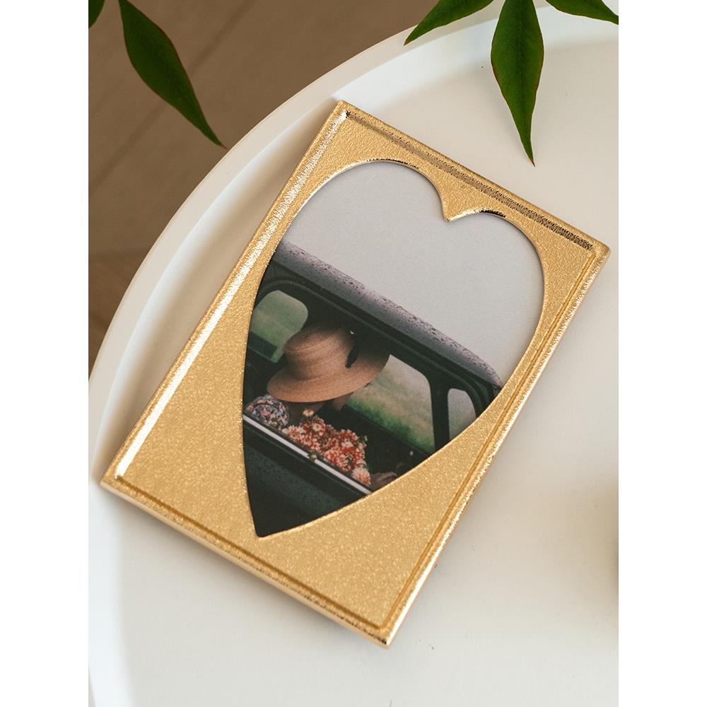 6寸心形相框摆台结婚登记照相框法式轻奢闺蜜礼物少女心金色相框