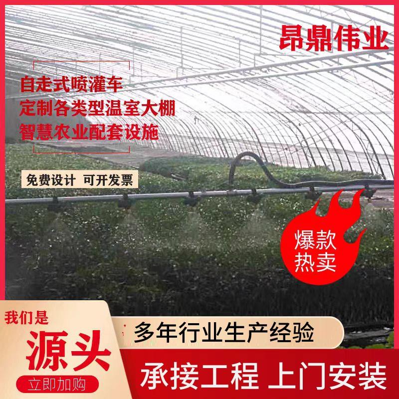 智能玻璃育苗温室大棚全自走式电动化平移双轨淋喷灌机洒水车设备