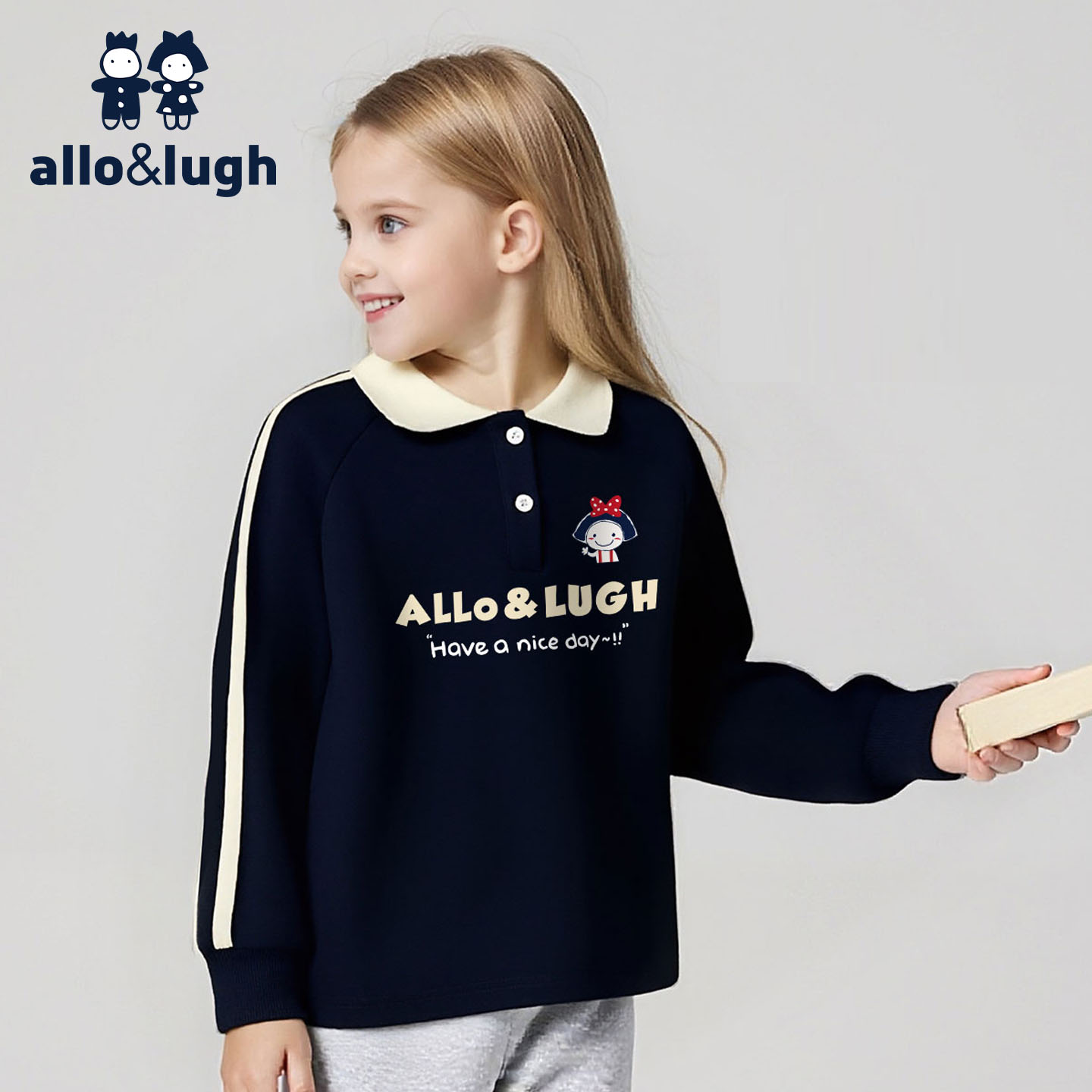 阿路和如女童卫衣2025春秋新款儿童美式中大童秋季潮酷秋装上衣