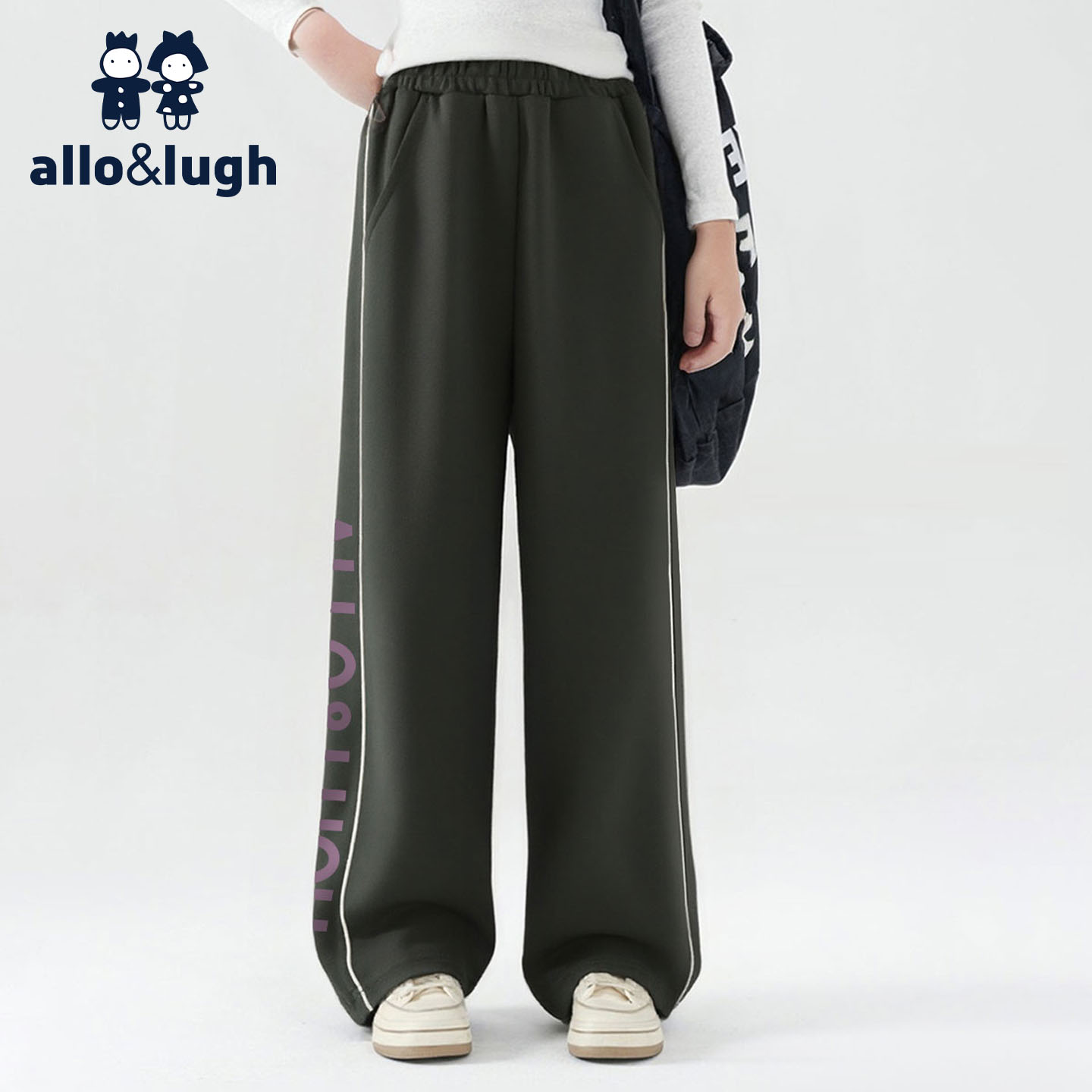 【慢跑裤】阿路和如童装女童长裤秋冬运动裤女童中大童休闲卫裤潮