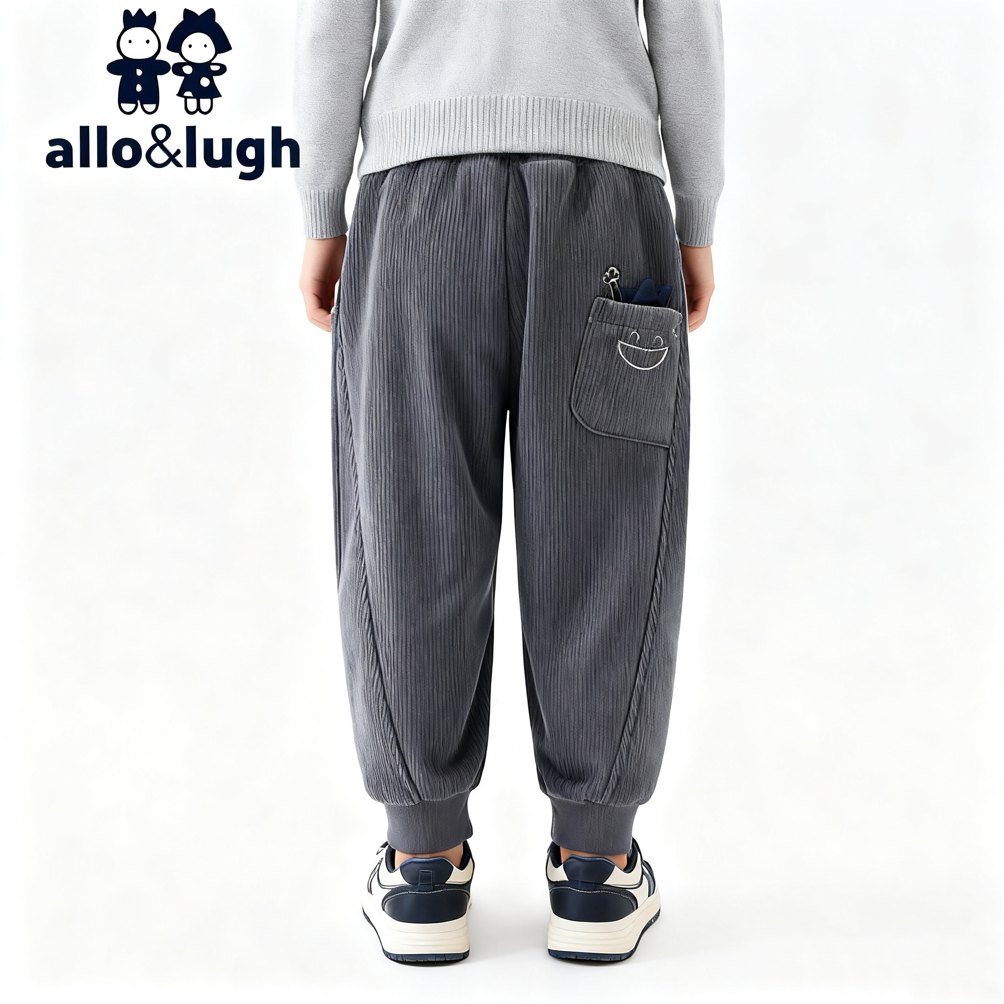 阿路和如女童休闲加绒卫裤下装