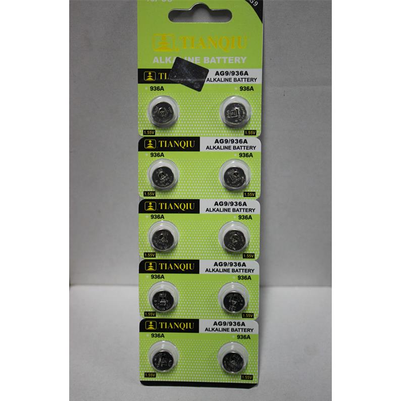 天球AG9 LR936 纽扣电子394A SR936 纽扣电池/一卡10粒9.5元包邮