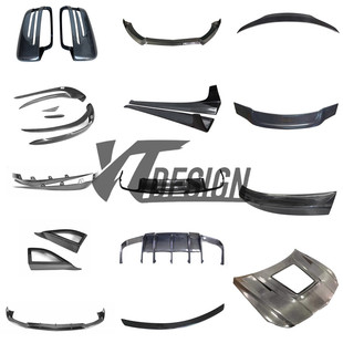 适用于奔驰CLS W218碳纤维改装件后期前风口前唇侧裙后唇尾翼机盖