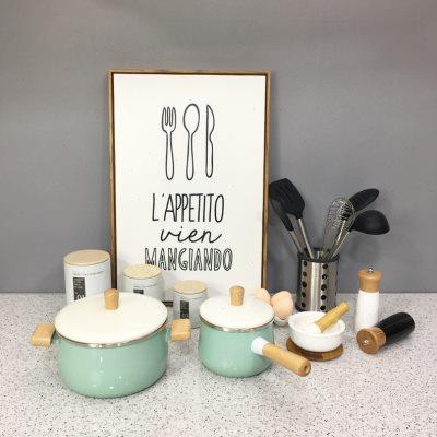 轻奢样板间橱柜装饰摆件厨房软装饰品组合展厅工具摆台锅具储物罐