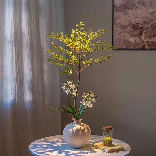 海虹景品彷真绿色植物造景高级感逼真假植物客厅餐桌电视柜南天竹