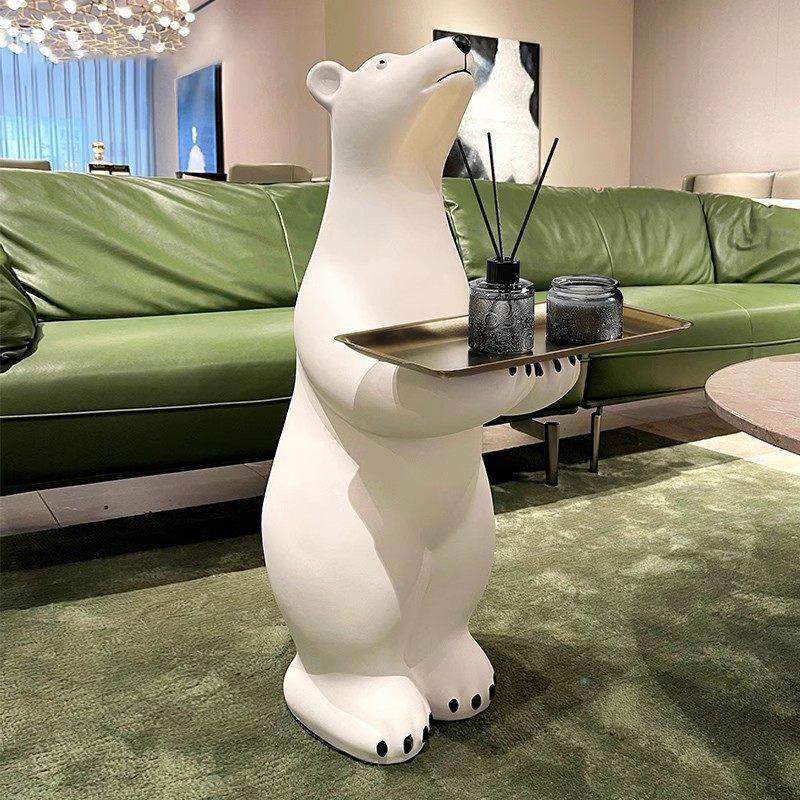 北极熊托盘大型落地暴力熊摆件客厅沙发旁玄关家居软装饰乔迁礼物,家居饰品,落地摆件,淘宝优惠券,粉丝福利购,淘宝优惠卷