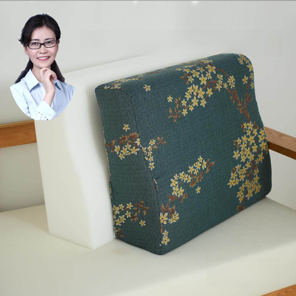 新中式实木沙发高弹硬靠背S形托腰舒适榻榻米床头客厅可定做靠垫