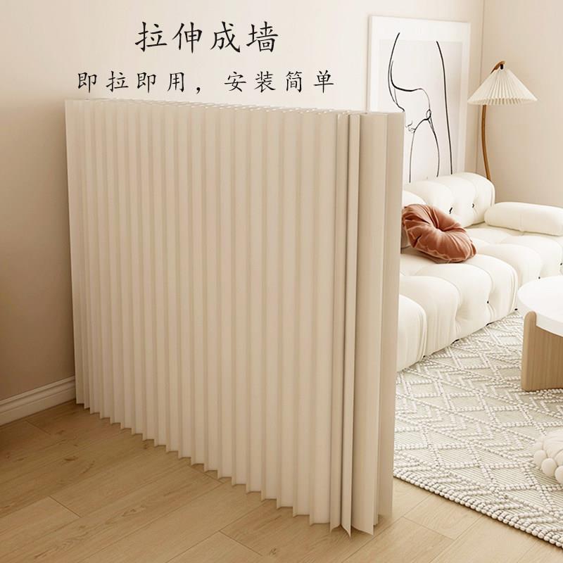 纸屏风隔断办公室可移动折叠屏风假墙客厅隔板纸墙落地伸缩背景墙
