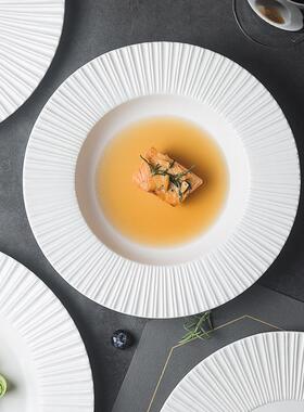 一亨北欧网红ins风早餐甜品碟子创意西餐陶瓷盘圆形深浅草帽盘子