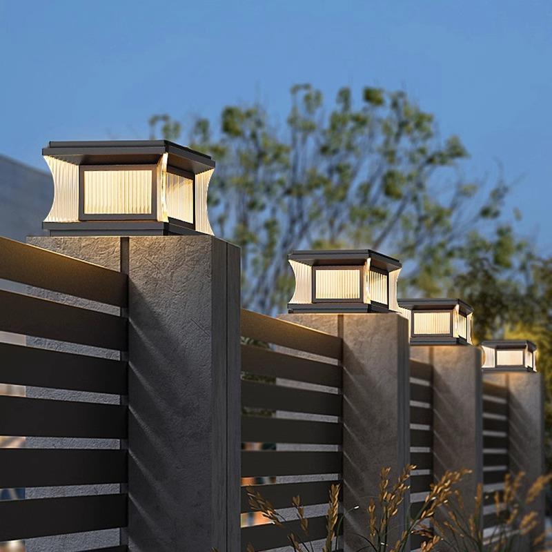 柱头灯太阳能门柱灯庭院柱子灯户外别墅大门灯防水室外院子围墙灯