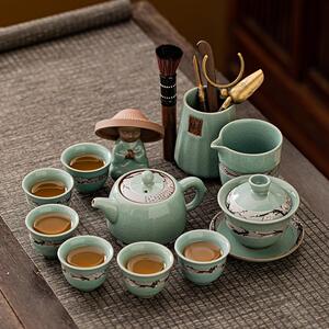 瓷都先生 哥窑功夫茶具套组陶瓷茶杯茶壶茶盘泡茶办公室会客客厅
