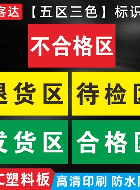 合格区仓库发货区分区标识牌超市区域分区不合格品区待检验区发货区退货区阴凉库药品分区划线标志牌定制标识