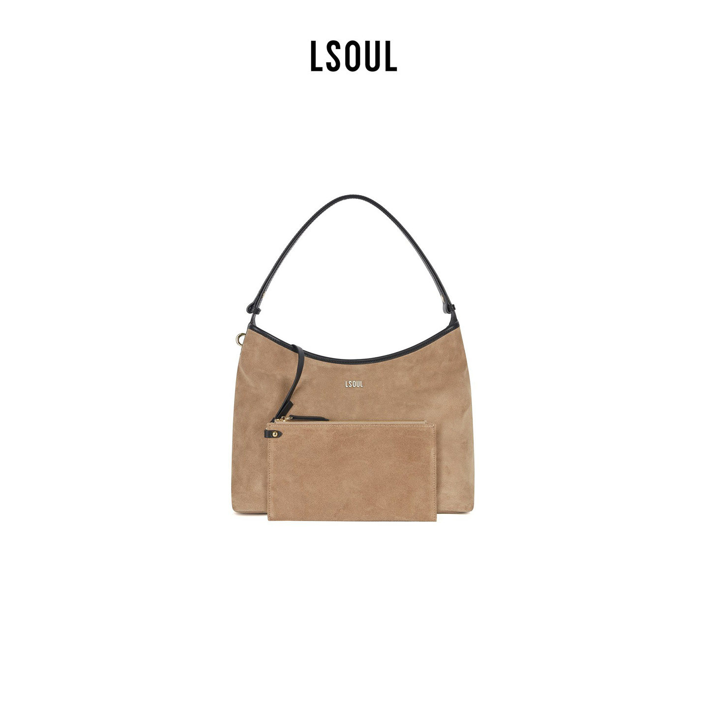 LSOUL 2025秋冬新款复古大容量牛皮包小众设计中式云朵腋下包WE图片