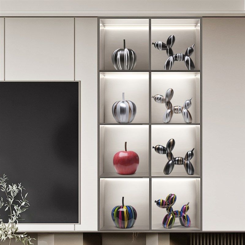 气球狗泼墨手绘树脂创意r摆件客厅电视柜办公桌酒柜酒架客厅装饰,家居饰品,装饰摆件,淘宝优惠券,粉丝福利购,淘宝优惠卷