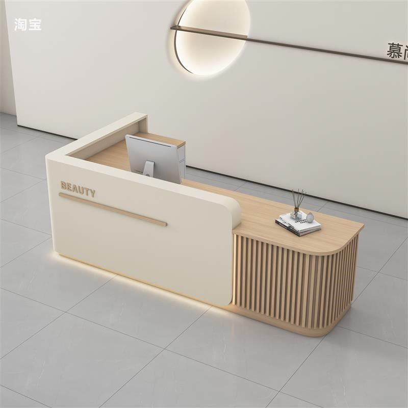 简约现代美容院护士站前台接待台弧形服装店吧台S桌收银台培训机,商业/办公家具,收银台,淘宝优惠券,粉丝福利购,淘宝优惠卷