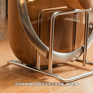 304不锈钢砧板架菜板架现代简约B家用置物架加厚双格收纳锅盖架子