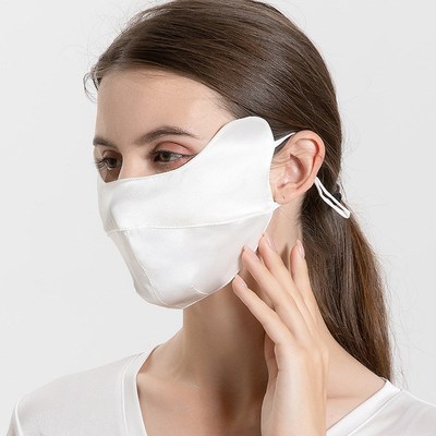 真丝口罩女c防紫外线透气防晒面罩桑蚕丝脸罩护眼角全脸防护夏遮