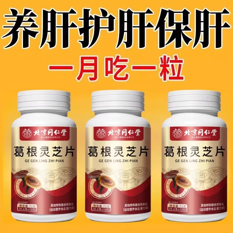 葛根灵芝片可搭护肝养肝片口苦口臭肝损伤正品