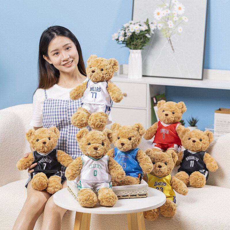 球衣泰迪熊公仔运动员球迷活动礼仿真/动物玩偶