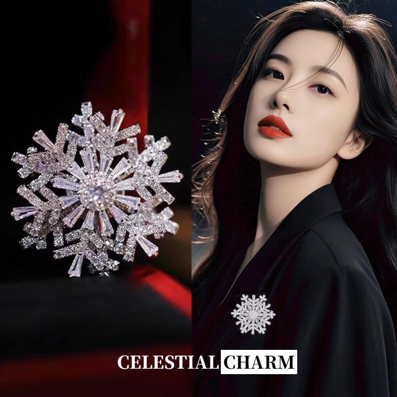 2025年新款雪花胸针西装衣服配饰