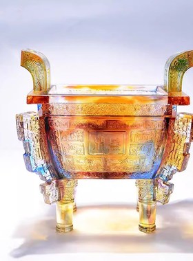 威弗列德琉璃鼎摆件办公室招财工艺品定制公司开业上市纪念品乔迁