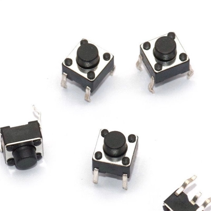 现货1000只轻触开关6*6*5.0插件立式四脚按键微动按键开关铜脚