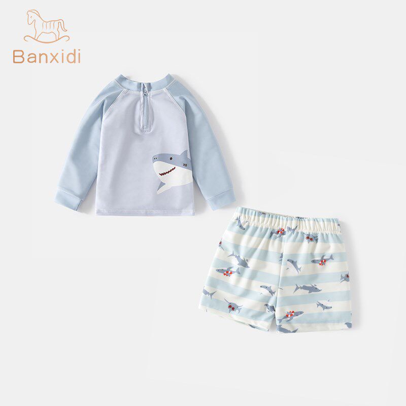 班喜迪男童泳衣夏季新款儿童泳衣裤海边分体泳装宝宝可爱游泳衣