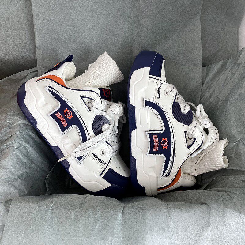 港风小众设计感滑板面包鞋男ins潮超火百搭情侣增高板鞋2024新款