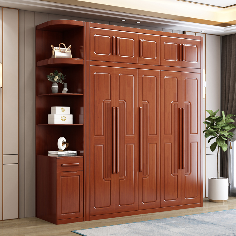 实木衣柜原木全实木对开门现代简约家用卧室小户型收纳衣柜大衣橱